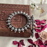 Vriksham Elegant Lotus Bloom Oxidized Kada Bnagle-S1059